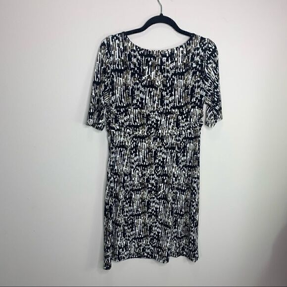 Ann Taylor size 8 brown abstract design dress A1 - Picture 4 of 8